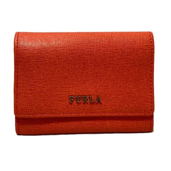 Auth FURLA - Orange Leather Coin Case - Picture 1 of 6